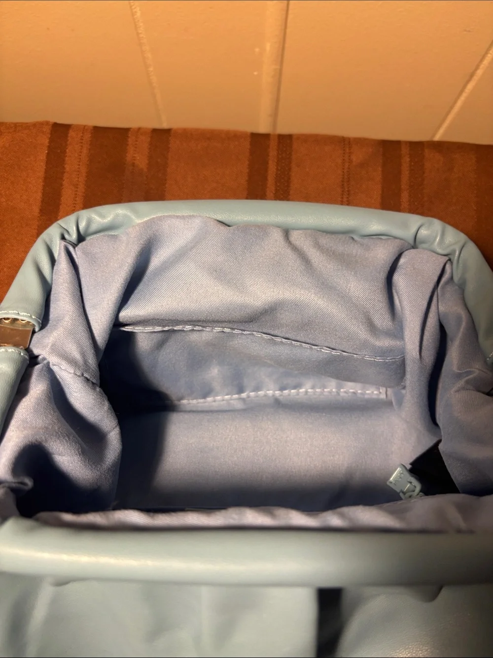 NWT Badgley Mischka Slouchy Cloud Clutch Bag with Chain Strap - Light Blue